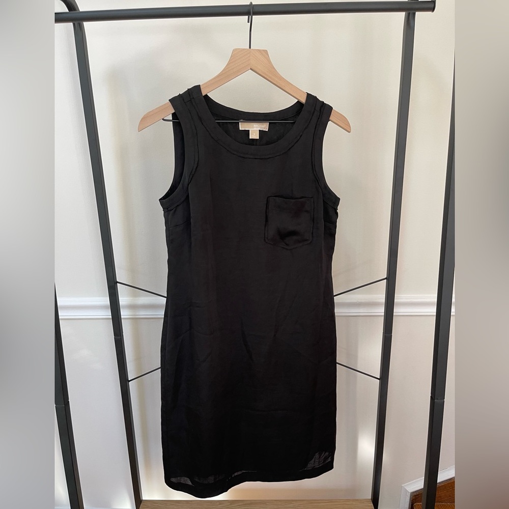 Michael Kors Satin Black Sleveless Dress Size Small